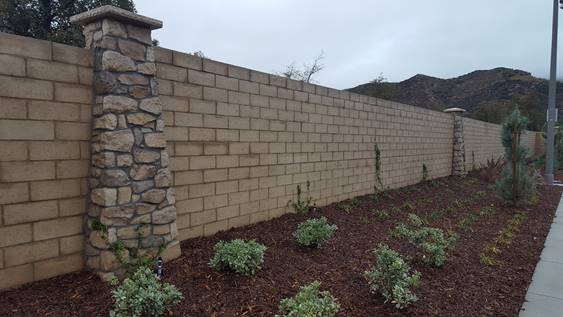 Enhanced Sound Wall along West side of project