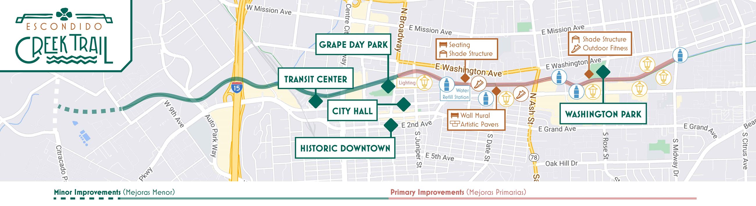 Map of the Escondido Creek Trail 
