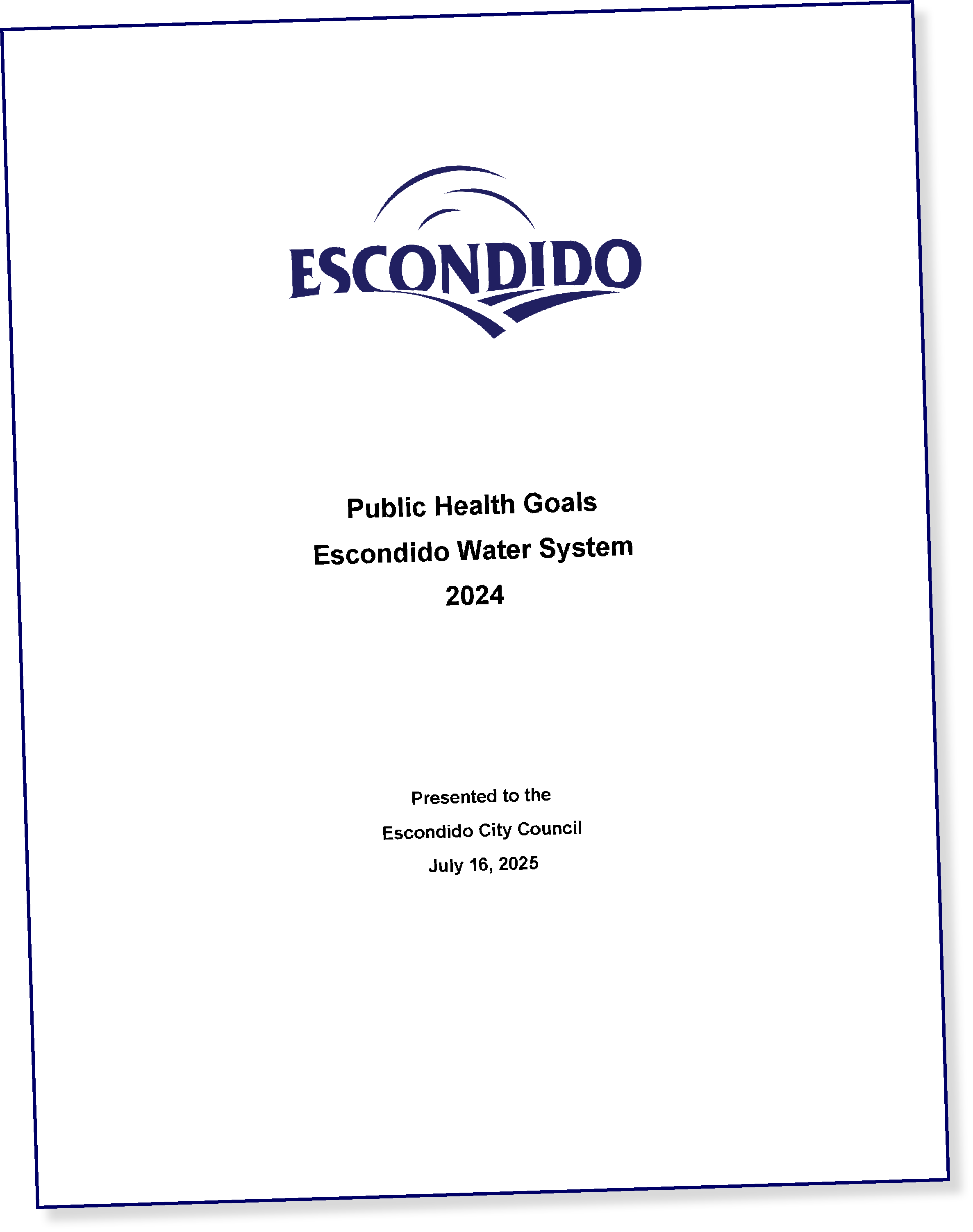 City of Escondido 2022 to 2024 Public Health Goals Report Thumbnail